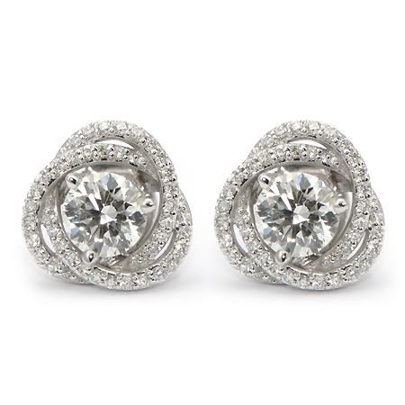Diamond Stud Earring Jackets  Spiral Pave | Wixon Jewelers
