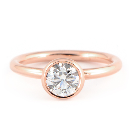 Bezel set engagement rings rose gold
