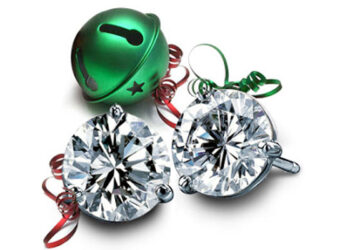 Stud earrings with a jingle bell