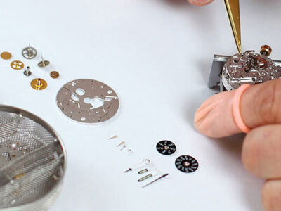 Inside of a watch