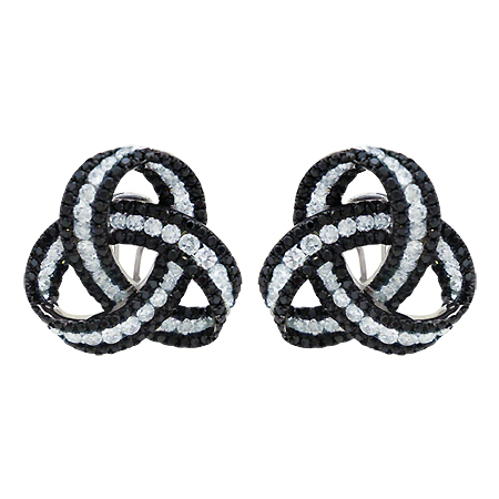 Black and on sale white diamond earrings
