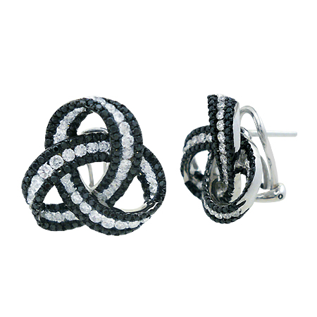 Black Diamond Earrings Love Knot Minneapolis Mn Wixon Jewelers Black White Diamond Earrings