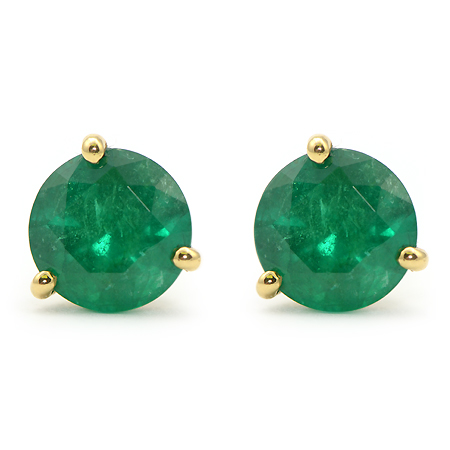 Columbian Emerald Stud Earrings Wixon Jewelers Columbian Emerald Stud Earrings