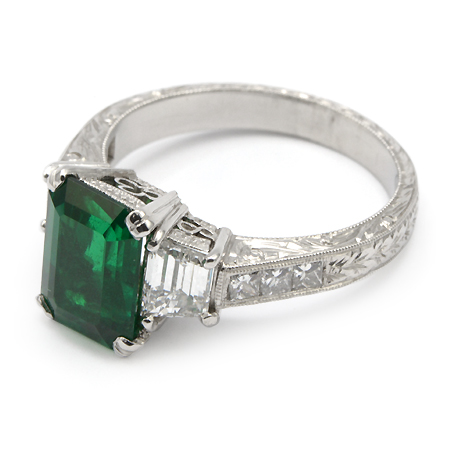 emerald cut ring gemstone columbian