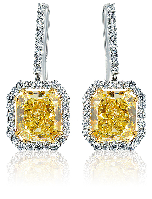 1 000 Diamond Earrings Fancy Yellow Wixon Jewelers Yellow Diamond Earrings