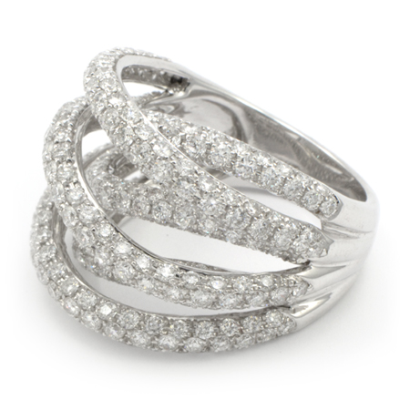 Diamond Eternity Ring w/ White Gold Satin Finish | Wixon Jewelers