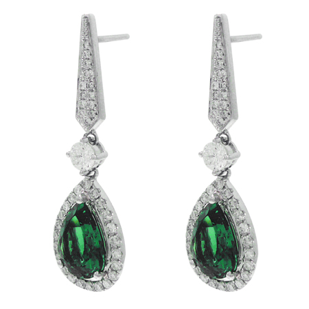 Tsavorite Garnet & Diamond Earrings | Minnesota - Wixon Jewelers