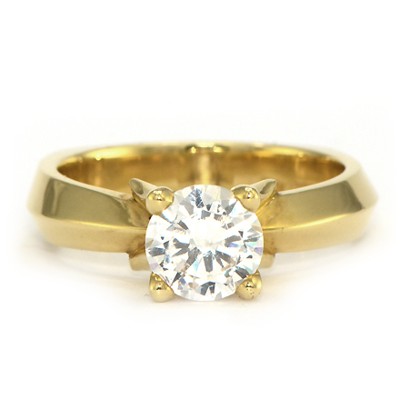 Custom Yellow Gold Diamond Engagement Ring | Wixon Jewelers