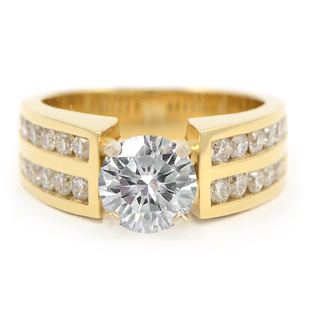Cathedral Mount Engagement Ring in Yellow Gold | Wixon Jewelers