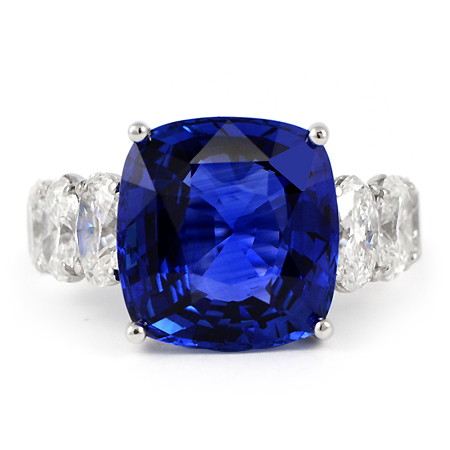 13-Carat Ceylon Blue Sapphire & Diamond Ring | Wixon Jewelers