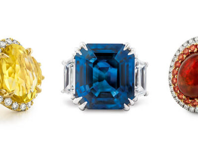 Colored gem rings
