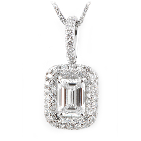 pendant emerald cut diamond