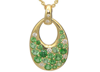 Gold with green gems pendant