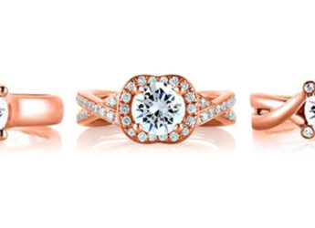 Three rose gold rings