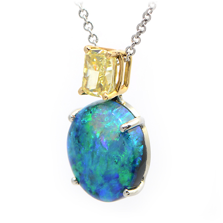 opal pendant diamond
