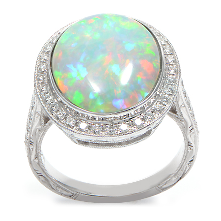 ring opal gemstone diamond wixonjewelers
