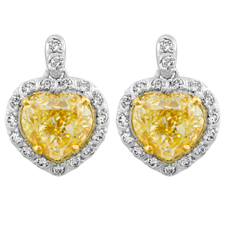 Heart Shaped Yellow Diamond Earrings Wixon Jewelers Heart Shaped Yellow Diamond Earrings