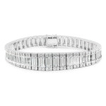 baguette and round cut diamond bracelet