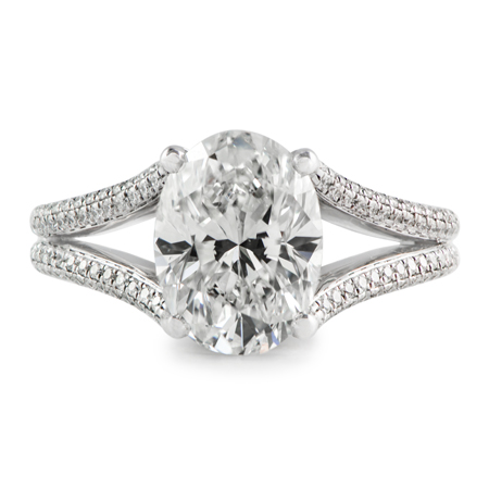 oval split shank diamond ring