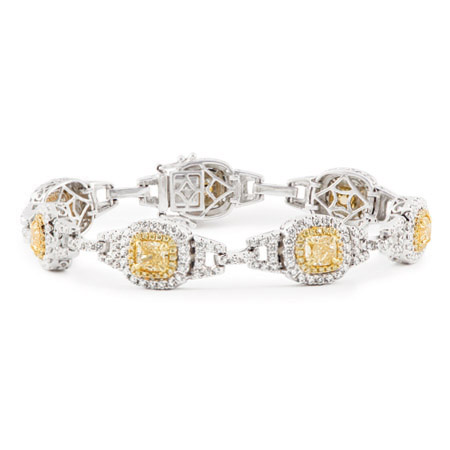 Fancy Yellow Diamond Halo Bracelet Wixon Jewelers Fancy Yellow Diamond Bracelet
