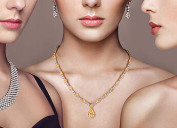Three sets of necklaces and earrings
