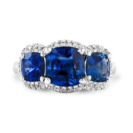 custom ceylon blue sapphire ring in platinum