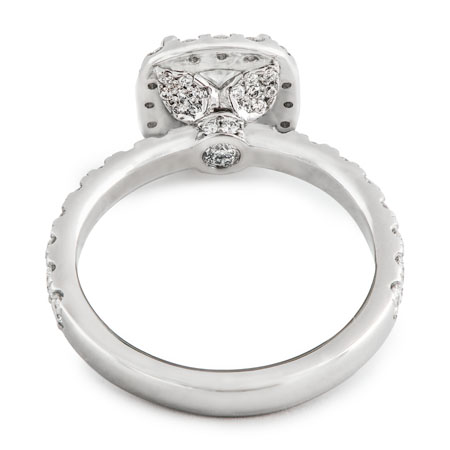 cushion cut diamond platinum engagement ring