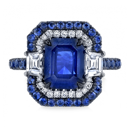 double halo sapphire ring