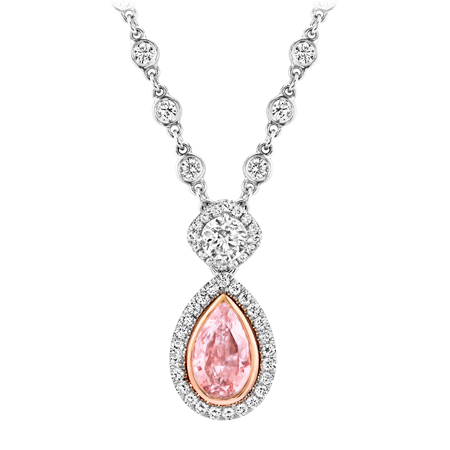 fancy pink diamond pear shaped pendant