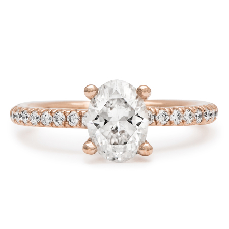 rose gold oval diamond engagement ring
