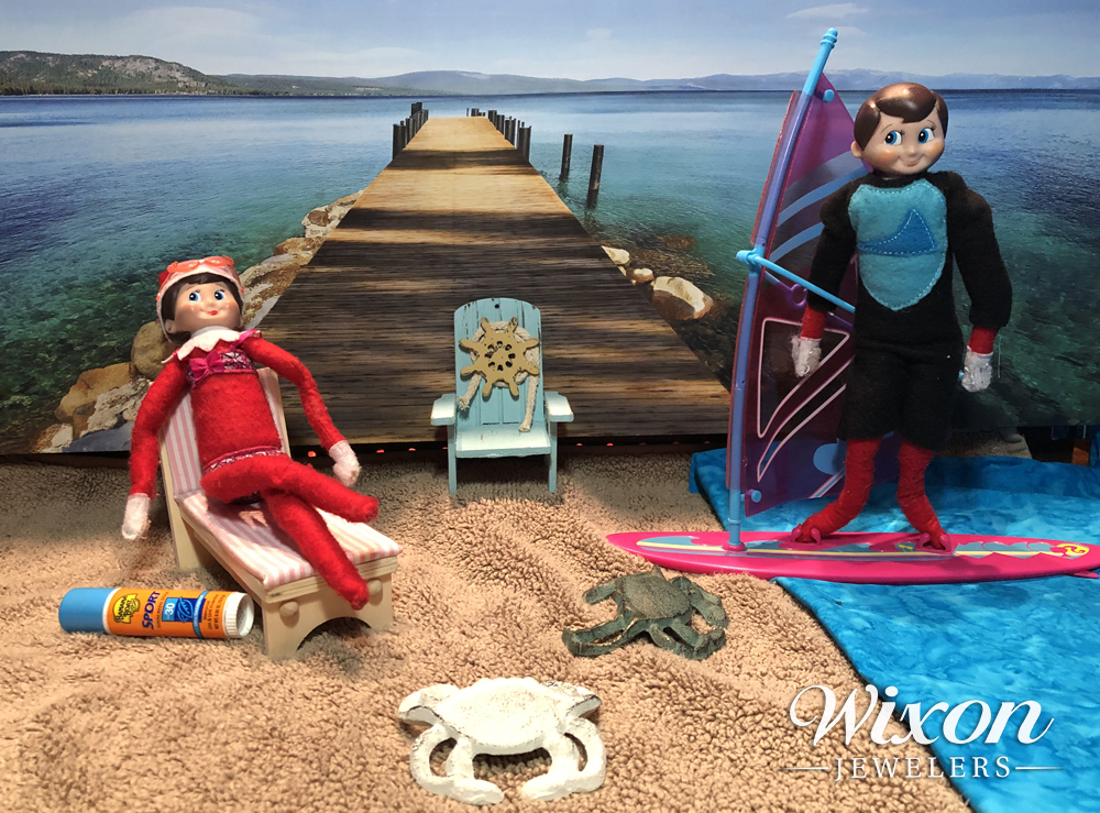 Elf on the Shelf go to the Beach