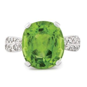 Peridot Diamond Ring