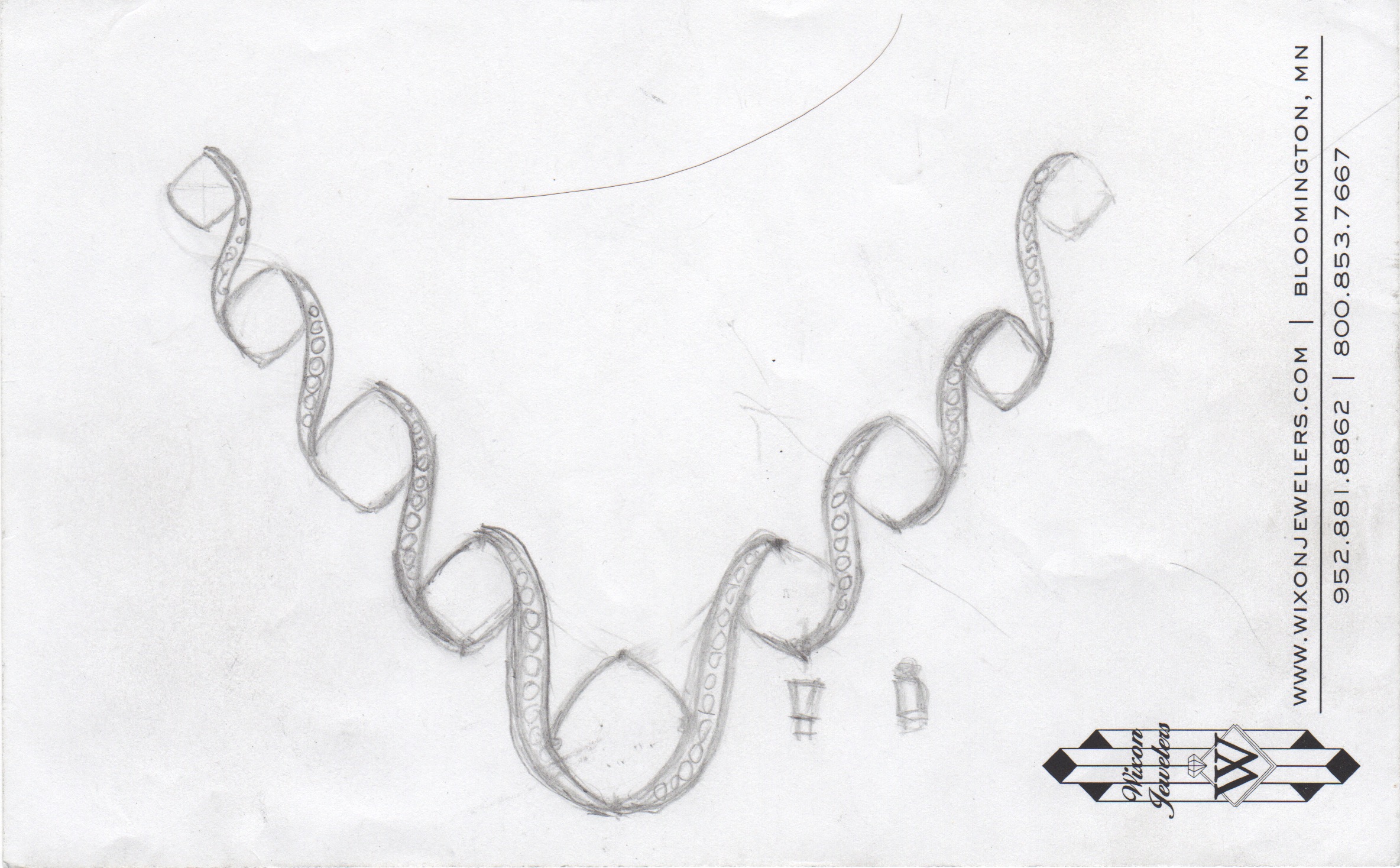 Custom Jewelry Sketch for Necklace Drawing