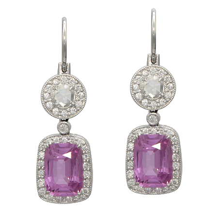 Pink Sapphire Earrings