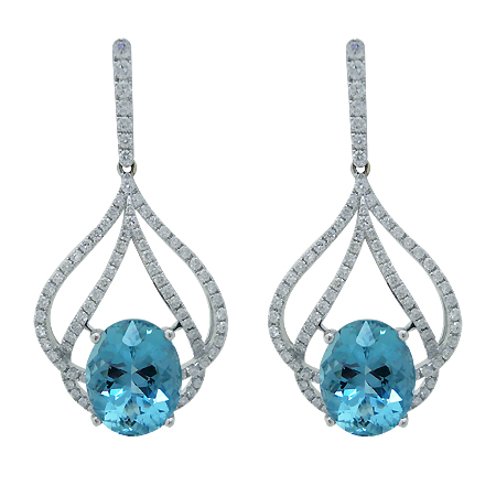 Aquamarine & Diamond Earrings