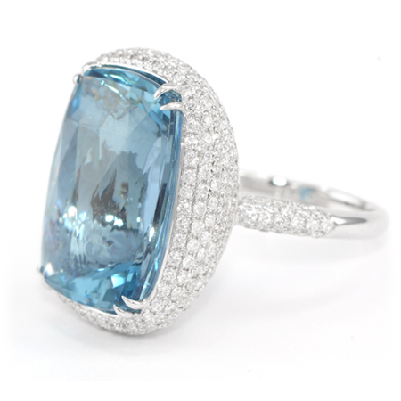 Aquamarine & Diamond Ring from Brazil