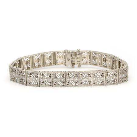 White Gold & Diamond Vintage Bracelet