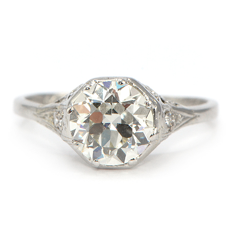 Antique Mine Cut Diamond Engagement Ring