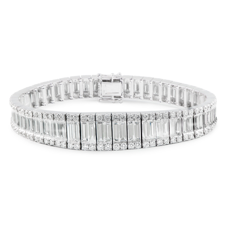 baguette and round cut diamond bracelet