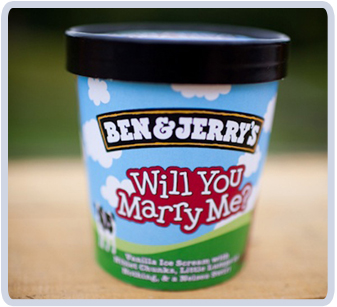 Personalized Marriage Proposal by Ben & Jerrys Ice Cream