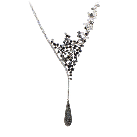 Black & White Diamond Necklace by Bergio