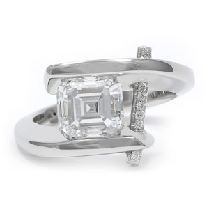 square Engagement Ring by Claude Thibaudeau