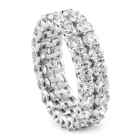 Wide Two-Row Baguette Diamond Band Ring