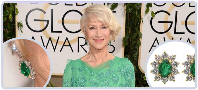 Helen Mirren Earrings from the 71st Golden Globes Awards