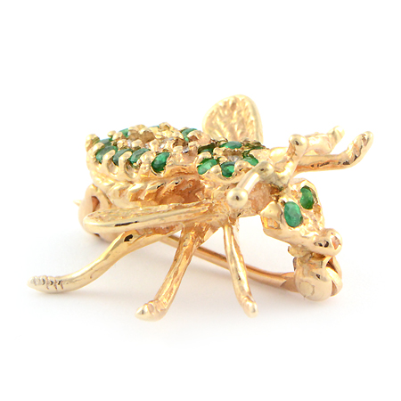 Emerald Insect Pin