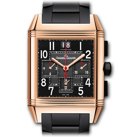 Reverso Squadra Chronograph GMT men's watch by Jaeger LeCoultre in Pink Gold