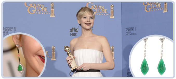 Jennifer Lawrence Earrings at the 71st Golden Globes Awards