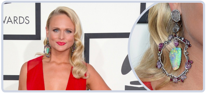 Miranda Lambert Opal Earrings at Grammy Awards 2014