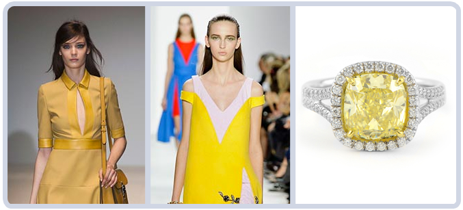 Yellow Fashion on Runway Diamonds