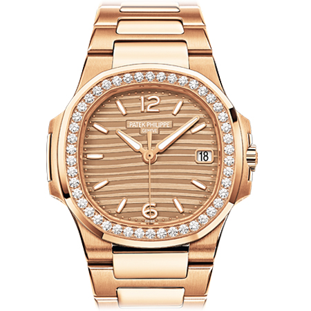 Rose Gold & Diamond Patek Philippe Ladies Nautilus